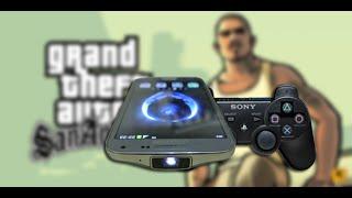 GTA SA on 130 inch+PS3 Pad+Samsung Galaxy BEAM 2 projector Smartphone