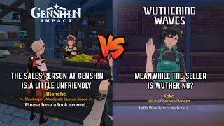 Shopping at Wuthering feels more respected! | Comparison of genshin vs wuthering NPCs