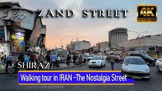 Shiraz  Iran - Walking Tour 4K 60FPS Karim Khan Zand Blvd / the nostalgia street shiraz