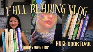 *cozy* fall reading vlog! HUGE book haul, bookstore trip, + new favourite books 