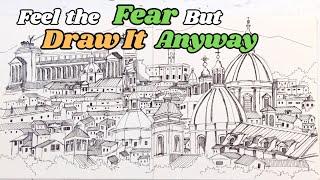 The MINDSET That Changed My Art FOREVER| Sketching Rome Skyline| Urban Sketching (Part 1)