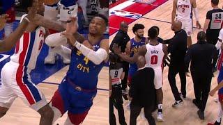 Russell Westbrook FIGHTS Pistons & Jamal Murray gets CONFRONTED after huge FIGHT !