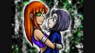 Starfire and Raven Kiss