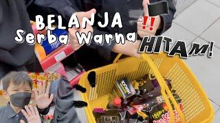 Belanja Jajan Serba Warna HITAM - shopping with aisyaa & sulthan! ️ - vlog real life #20