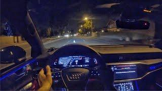 2020 Audi S7 Prestige S Sport POV Night Drive (3D Audio)(ASMR)