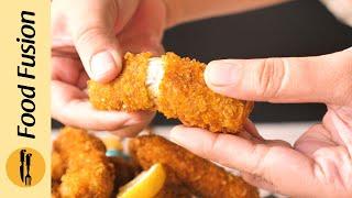 Cornflakes Crusted Finger Fish with Lemon Garlic Mayo Recipe By Food Fusion