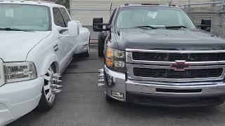 Lowered Ford Powerstroke and Chevy Duramax at Stroker Diesel 