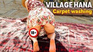 "Sunshine & Suds: A Village Girl's Carpet Washing Day!" #villagegirl #villagehana #carpetwashing