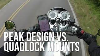 Peak Design vs. Quadlock Motorcycle Phone Mount - Triumph Thruxton R