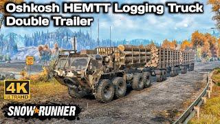 Oshkosh HEMTT Logging Truck Double Trailer In SnowRunner Season 15 #snowrunner #offroad #truck