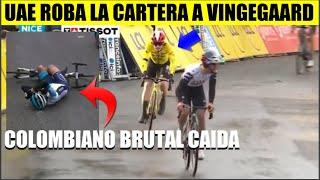 COLOMBIANO ¡BRUTAL CAIDA ! UAE CASTIGA a VINGEGAARD  RESUMEN 4 ETAPA PARIS NIZA 2025 PARIS NICE