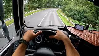 POV DRIVE DAF XF 480. Narrow villages in Germany 