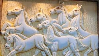 Siporex Seven Horse mural Wall Art #Santosh Art #