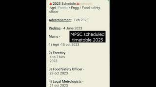 AGRI MPSC PRE,MAINS 2022|FOREST MPSC PRE,MAINS 2023|MPSC TIMETABLE 2023|TIMETABLE 2023|MPSC EXAMS|