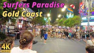 4k Evening Walk Surfers Paradise Gold Coast Australia  Night Markets, Family Fun Holidays