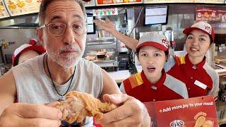 Trying Philippines Jollibee and Pares Fast Food for the First Time