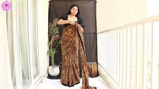 This is how I wear trendy animal print Saree | Modern Saree Drape look From Amazon sale haul