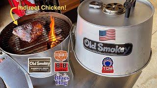 Old Smokey USA Made 18” Charcoal Grill / How To Indirect Smoke! / Bone In Chicken Breast!