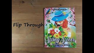 Spring Scenes Coloring Book flip through - Coloring Book Cafe