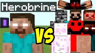 Herobrine vs Null all Сreepypasta mobs in minecraft part 8