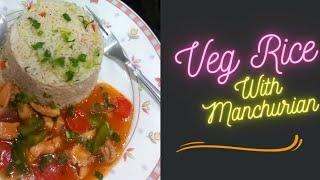 Tummilicious||Veg rice with manchurian ||how to make chinese rice & manchuian #friedrice #manchurian