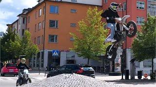 EPIC JUMPS IN THE MIDDLE OF STOCKHOLM CITY! (Supermoto, BikeLife)