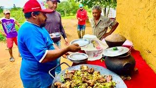 COSTELINHA FRITA NO TACHO, ALMOÇO NA ROÇA, NA CASA DO SEU PIÁ