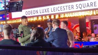 ANTHONY JOSHUA VS DANIEL DUBOIS. GRAND ARRIVALS. W/EDDIE HEARN & FRANK WARREN. LEICESTER SQ, LONDON!