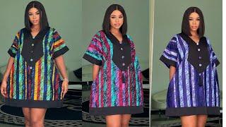 How to Cut and Sew a trendy Bubu/Kaftan Dress with Stylish V neckline/  Sewing for Beginners