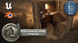 3DT Modular Post - Apocalypse Hideout for Blender & Game Design | 3D Asset Pack