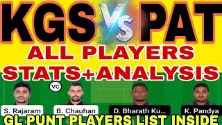 KGS VS PAT | KGS VS PAT DREAM11  PREDICTION | BYJU'S PONDICHERRY T10 #dream11prediction #dream11team