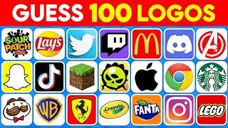 Guess the Logo in 3 Seconds -100 Famous Logos - Logo Quiz 2024