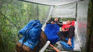 นอนป่าหน้าฝนสร้างที่พักจากฟิล์มใส นอนเห็นวิวป่า360องศา ฝนตกปรอยๆหลับได้อย่างสบาย [วรวิช]