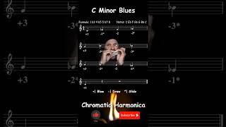 C minor Blues scale - Chromatic Harmonica Tabs