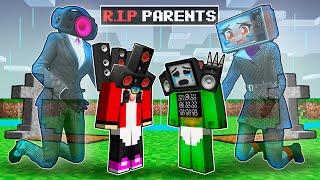 R.I.P PARENTS? JJ and MIKEY are ALONE! TRAGEDY FAMILY TV WOMAN and SPEAKER MAN in Minecraft - Maizen