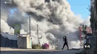 MOMENT: Israeli strike hits building in Gaza's Nuseirat | VOA News