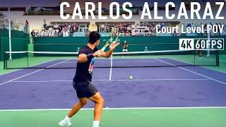 Carlos Alcaraz | Up Close Court Level Practice [2024 IW]