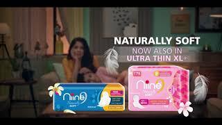 Niine Naturally Soft Ultra-Thin XL+ Sanitary Napkins.