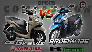 YAMAHA MIO GRAVIS vs KAWASAKI BRUSKY 125 SPECS COMPARISON