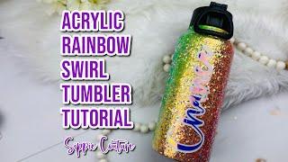 Acrylic Rainbow Swirl Tumbler Tutorial