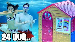 24 UUR OVERLEVEN IN EEN ONDERWATER HUIS!! *Zwembad Challenge* #354