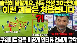 "지금 손흥민 골이 문제가 아닙니다" 수비 6명 1초만에 무력화되자, 감독 인생 30년만에 처음보는 유형의 선수, 쿠웨이트 감독 비공개 한마디 전세계 발칵!