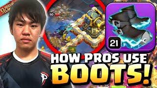 PROs use ELECTRO BOOTS for the FIRST TIME on Hard Mode! Clash of Clans