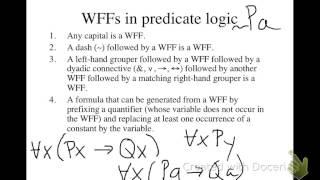 WFFs in predicate logic