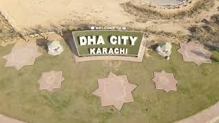 Wellcome To DHA City Karachi Main Gate Drone View M9 Super Highway