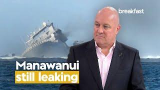 Luxon: ‘Small but persistent’ fuel leak from sunken navy ship | TVNZ Breakfast