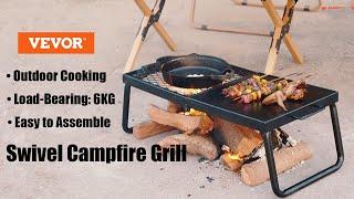 VEVOR Swivel Campfire Grill, Portable Camp Fire Racks for Camping Outdoor BBQ️