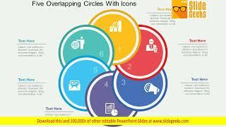 Five Overlapping Circles With Icons Powerpoint Template