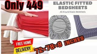 Elastic Fitted King Size Bedsheets with 2 pillow covers in 449 only  Book now at 9896961965