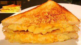 Soft Scrambled Egg Cheese Grilled Sandwich Recipe Ready in 5 Minutes | Yummy Breakfast Recipe |